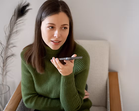 Woman speaking on phone